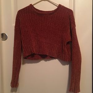 rustic orange cropped sweater